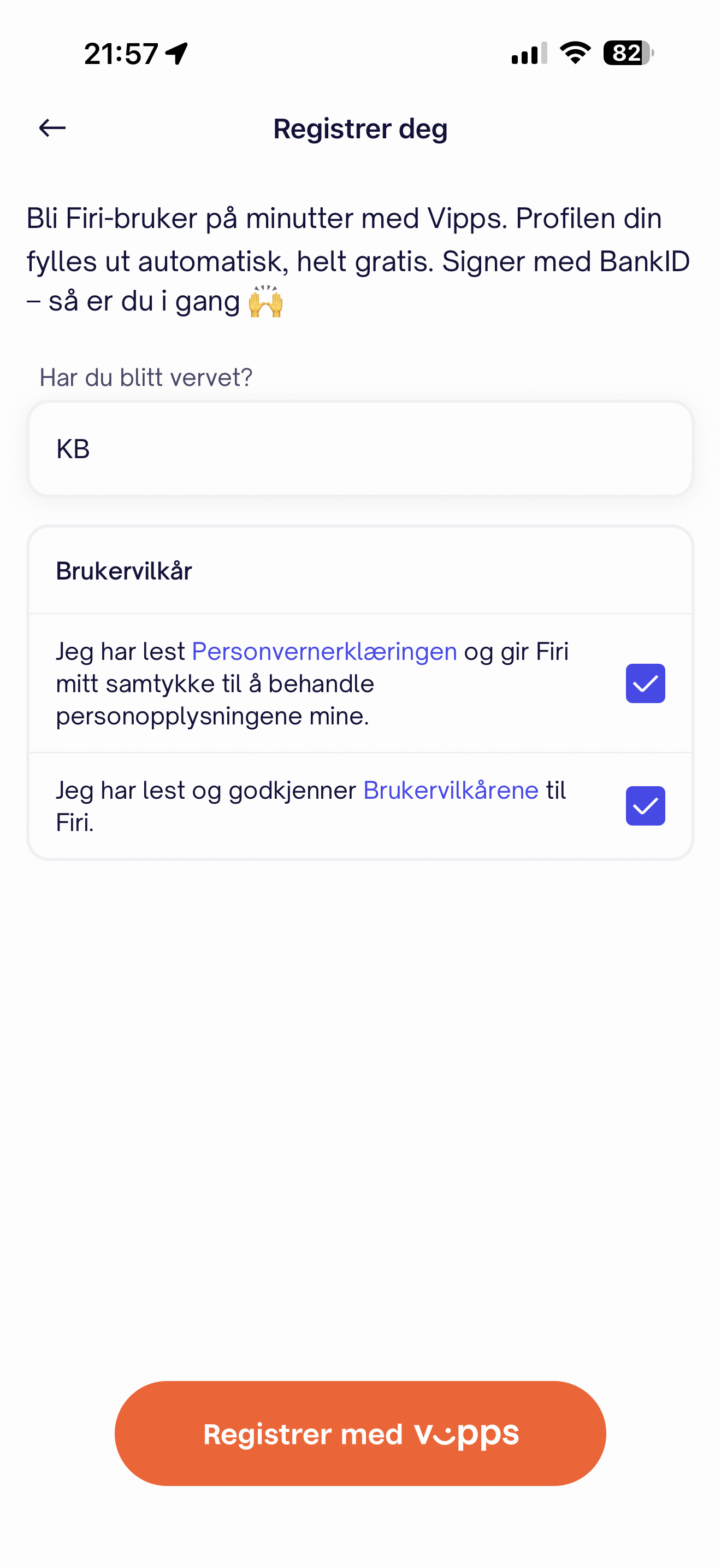 Firi registrering – opprett konto med Vipps og BankID